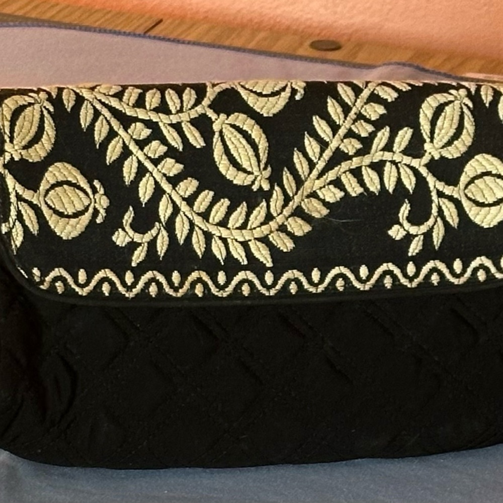 Vera Bradley “vintage” Juliet gala black and white embroidered bag
